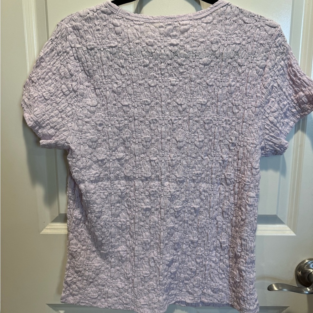 Old Navy Light Purple Textured Short Sleeve Top - Picture 4 of 5